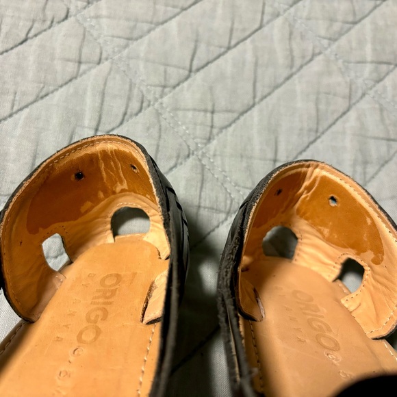 Origo Shoes The Huarache Wide by Anya Black Woven Leather Flats - Picture 3 of 6